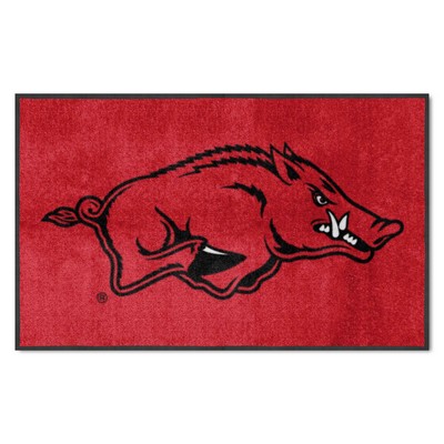 Arkansas Razorbacks 4x6 Logo Mat Landscape Maroon Fan Mats LLC Arkansas Razorbacks 4x6 Logo Mat Landscape Maroon