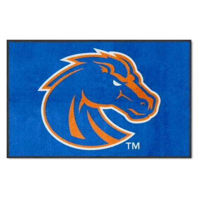 Fan Mats  LLC Boise State 4X6 High-Traffic Mat with Durable Rubber Backing - Landscape Orientation Blue