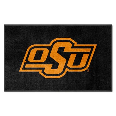 Fan Mats  LLC Oklahoma State 4X6 High-Traffic Mat with Durable Rubber Backing - Landscape Orientation Black