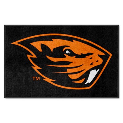 Fan Mats  LLC Oregon State Beavers 4x6 Logo Mat Landscape Black