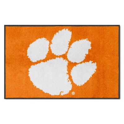 Fan Mats  LLC Clemson Tigers 4x6 Logo Mat Landscape Orange