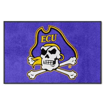 Fan Mats  LLC East Carolina Pirates 4x6 Logo Mat Landscape Purple