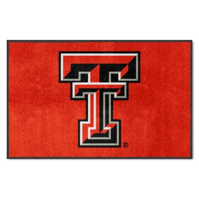 Fan Mats  LLC Texas Tech 4X6 High-Traffic Mat with Durable Rubber Backing - Landscape Orientation Red