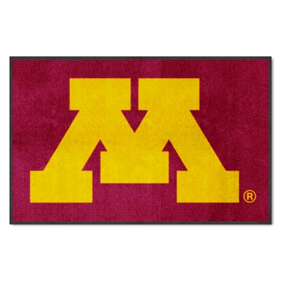 Fan Mats  LLC Minnesota Golden Gophers 4x6 Logo Mat Landscape Maroon