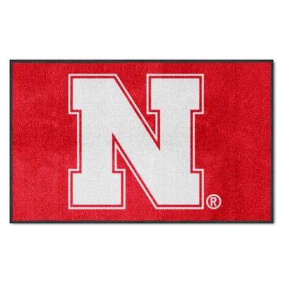 Fan Mats  LLC Nebraska Cornhuskers 4x6 Logo Mat Landscape Red