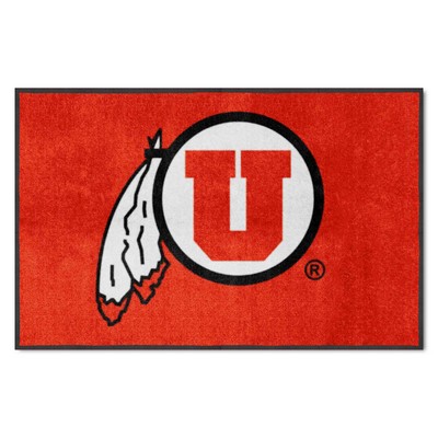 Fan Mats  LLC Utah Utes 4x6 Logo Mat Landscape Red