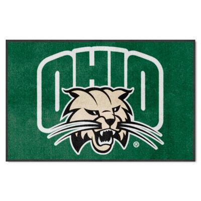Fan Mats  LLC Ohio Bobcats 4x6 Logo Mat Landscape Green