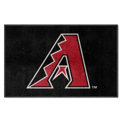 Fan Mats  LLC Arizona Diamondbacks 4x6 Logo Mat Landscape Black