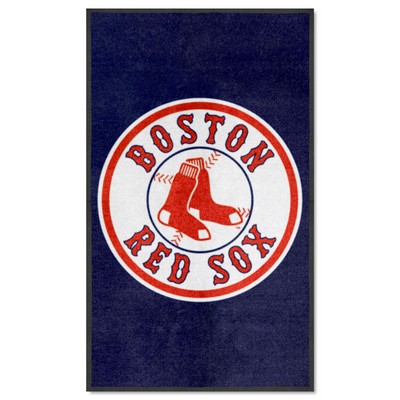 Fan Mats  LLC Boston Red Sox 3X5 High-Traffic Mat with Durable Rubber Backing - Portrait Orientation Navy