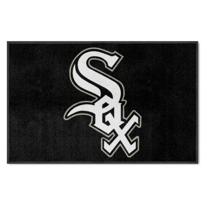 Fan Mats  LLC Chicago White Sox 4X6 High-Traffic Mat with Durable Rubber Backing - Landscape Orientation Black
