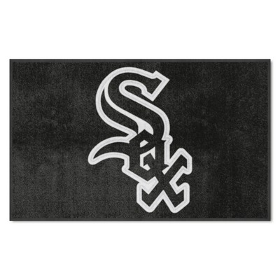 Fan Mats  LLC Chicago White Sox 4x6 Logo Mat Landscape Black