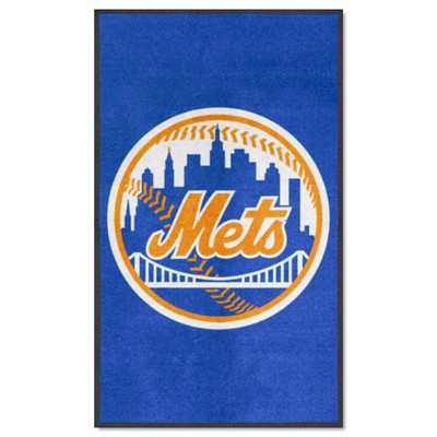 Fan Mats  LLC New York Mets 3X5 High-Traffic Mat with Durable Rubber Backing - Portrait Orientation Blue