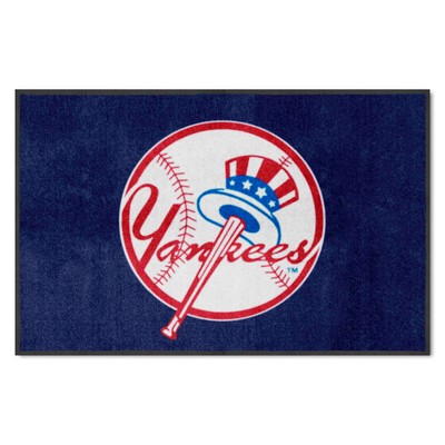 Fan Mats  LLC New York Yankees 4x6 Logo Mat Landscape Navy