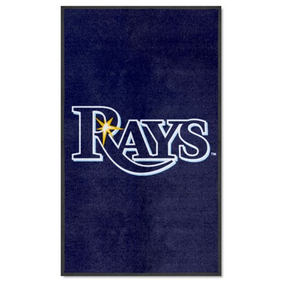 Fan Mats  LLC Tampa Bay Rays 3X5 High-Traffic Mat with Durable Rubber Backing - Portrait Orientation Navy