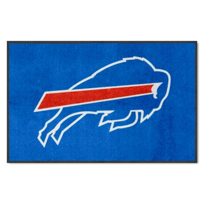 Fan Mats  LLC Buffalo Bills 4x6 Logo Mat Landscape Blue
