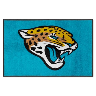 Fan Mats  LLC Jacksonville Jaguars 4X6 High-Traffic Mat with Durable Rubber Backing - Landscape Orientation Teal