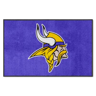 Fan Mats  LLC Minnesota Vikings 4x6 Logo Mat Landscape Purple