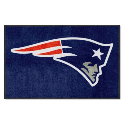 Fan Mats  LLC New England Patriots 4x6 Logo Mat Landscape Navy