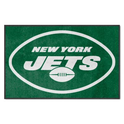 Fan Mats  LLC New York Jets 4X6 High-Traffic Mat with Durable Rubber Backing - Landscape Orientation Green