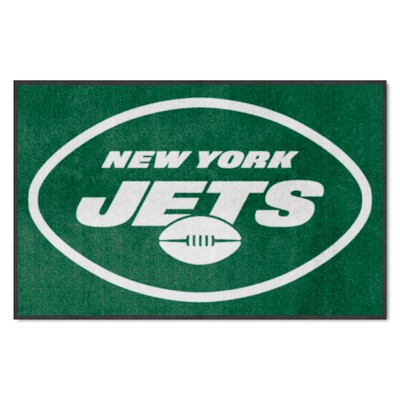 Fan Mats  LLC New York Jets 4x6 Logo Mat Landscape Green