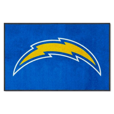 Fan Mats  LLC Los Angeles Chargers 4X6 High-Traffic Mat with Durable Rubber Backing - Landscape Orientation Blue