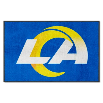 Fan Mats  LLC Los Angeles Rams 4X6 High-Traffic Mat with Durable Rubber Backing - Landscape Orientation Blue