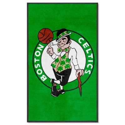Fan Mats  LLC Boston Celtics 3X5 High-Traffic Mat with Durable Rubber Backing - Portrait Orientation Green