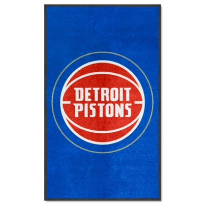 Fan Mats  LLC Detroit Pistons 3X5 High-Traffic Mat with Durable Rubber Backing - Portrait Orientation Blue