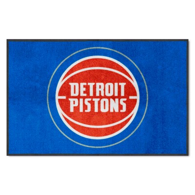 Fan Mats  LLC Detroit Pistons 4x6 Logo Mat Landscape Blue