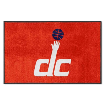 Fan Mats  LLC Washington Wizards 4x6 Logo Mat Landscape Red