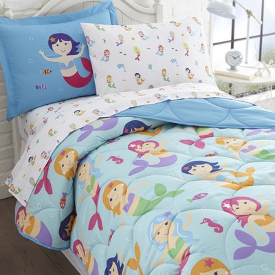 Olive Kids Olive Kids Mermaids 7 pc Bed in a Bag - Full Blue