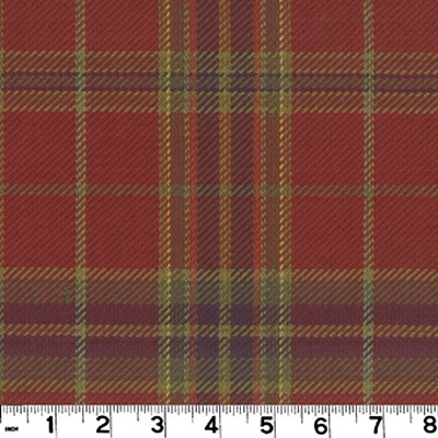 Roth and Tompkins Textiles Parkhill Cardinal Red COTTON Plaid  and Tartan fabric by the yard.