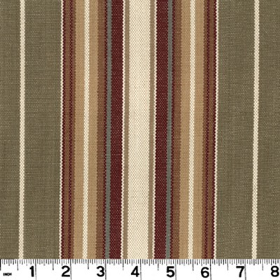 Roth and Tompkins Textiles Belmont Loden Brown COTTON Wide Striped fabric by the yard.