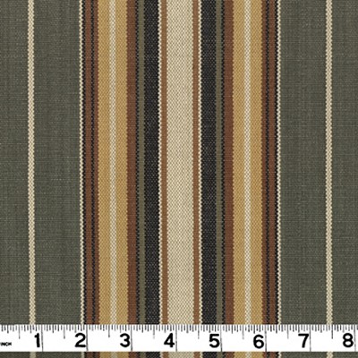 Roth and Tompkins Textiles Belmont Pewter Silver COTTON Wide Striped fabric by the yard.