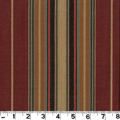 Roth and Tompkins Textiles Belmont Cardinal Red COTTON Wide Striped fabric by the yard.