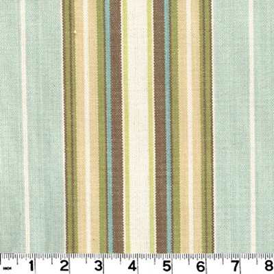 Roth and Tompkins Textiles Belmont Seaglass Green COTTON Wide Striped fabric by the yard.