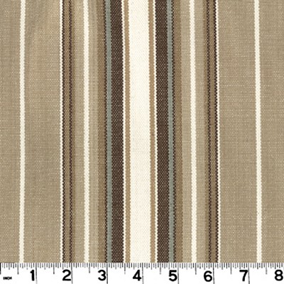 Roth and Tompkins Textiles Belmont Oyster Beige COTTON Wide Striped fabric by the yard.