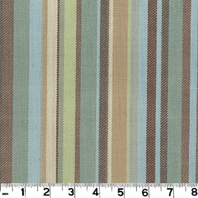 Roth and Tompkins Textiles Edwin Surf Green COTTON Wide Striped fabric by the yard.