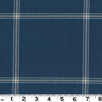 Roth and Tompkins Textiles Hepburn Cobalt Blue COTTON Large Scale Plaid Plaid  and Tartan fabric by the yard.
