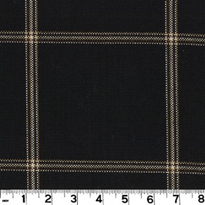 Roth and Tompkins Textiles Hepburn Kohl Black COTTON Plaid  and Tartan fabric by the yard.