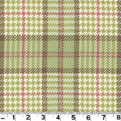Roth and Tompkins Textiles Brennan Spring Green NA COTTON Houndstooth Plaid  and Tartan fabric by the yard.