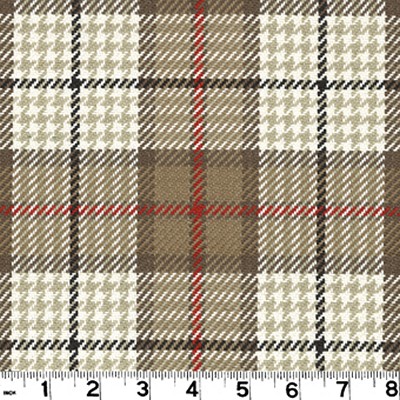 Roth and Tompkins Textiles Brennan Camel Brown NA COTTON Plaid  and Tartan fabric by the yard.