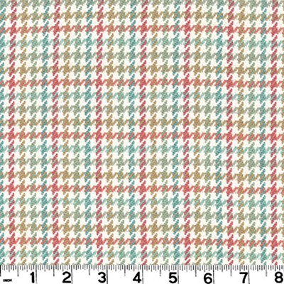 Roth and Tompkins Textiles Hamilton Blossom Multi NA COTTON Houndstooth fabric by the yard.