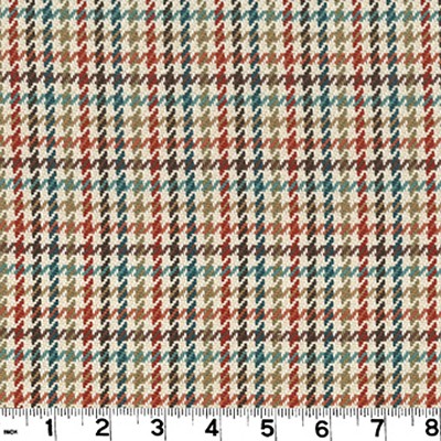 Roth and Tompkins Textiles Hamilton Terra Cotta D3158 Multi COTTON COTTON Houndstooth  Fabric fabric by the yard.