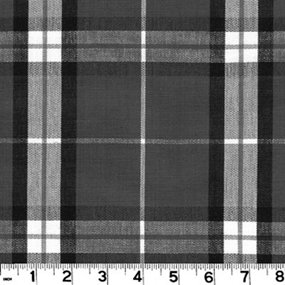 Roth and Tompkins Textiles Harrison Charcoal Grey COTTON Plaid  and Tartan fabric by the yard.