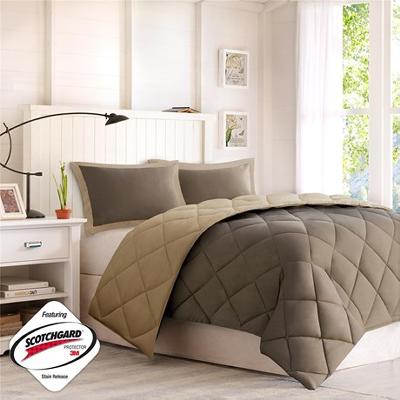 Olliix Larkspur Microfiber Down Alternative Blanket Brown/Sand 