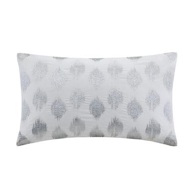 Hampton Hill Nadia Dot Embroidered Oblong Pillow Silver
