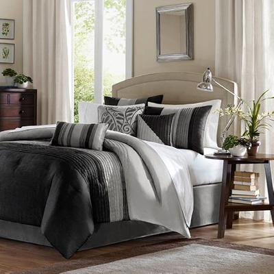 Olliix Madison Park Amherst Comforter Set Black