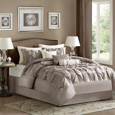 Olliix Madison Park Laurel Comforter Set Taupe