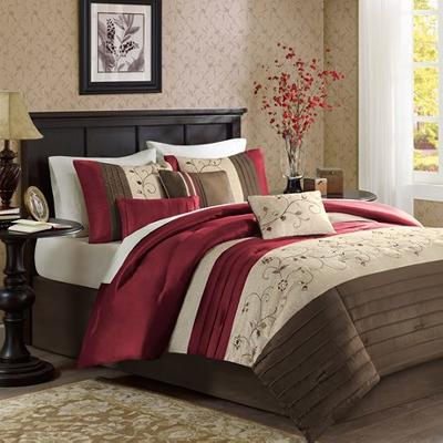 Olliix Madison Park Serene Comforter Set Red